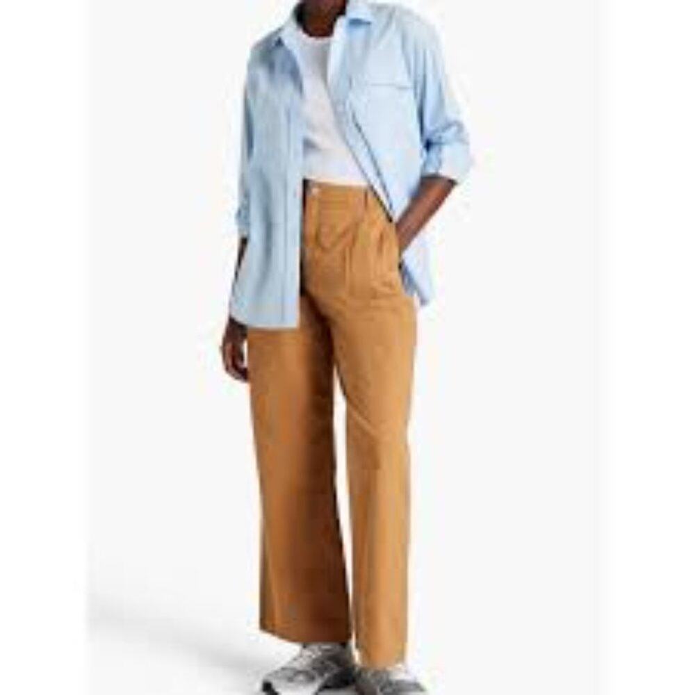 FRAME DENIM WOMEN WIDE LEG BROWN TAN DRESS PANTS SIZE 27 NEW WITH PARTIAL TAG